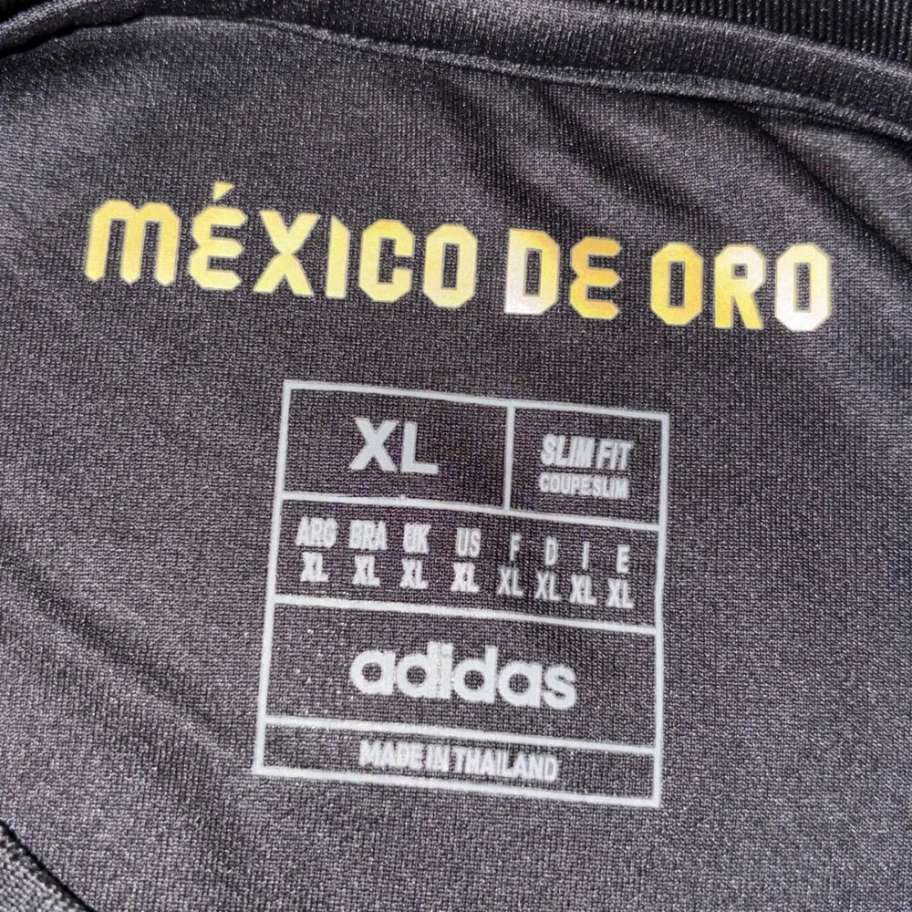 Adidas Mexico De Oro Soccer Jersey Mens XL Slim Fit Black Gold Aeroready Shirt